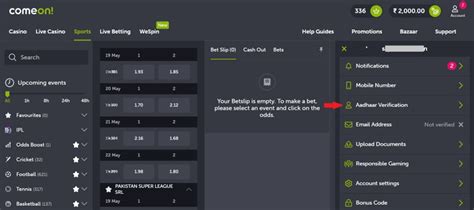 comeon account verification